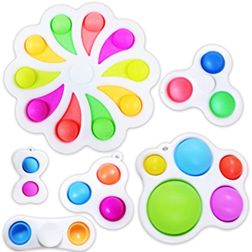 6 Piece Simple Dimple Fidget Pack with Bag - Sensory Toy Set for Kids, Adults, Stress Relief, Flower Fidget Popper, Relieves Stress, Anxiety Gifts 6 Piece Simple Dimple Fidget Pack with Bag - Sensory Toy Set for Kids, Adults, Stress Relief, Flower Fidget Popper, Relieves Stress, Anxiety Gifts