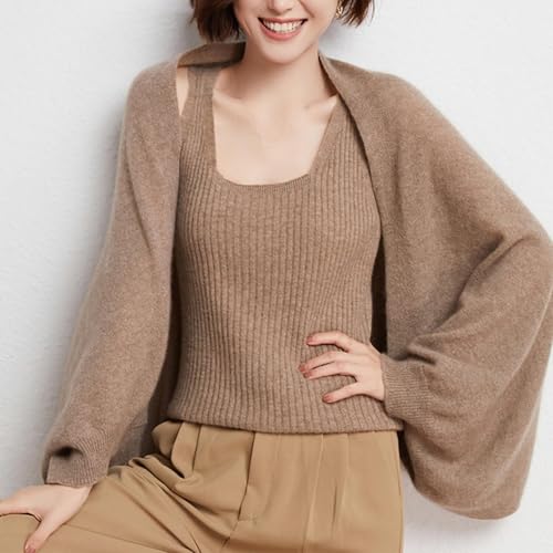 Faux Fleece Warm Dual Purpose Shawl Scarf Women's Winter Soft Lightweight Shrug Wraps with Sleeves2