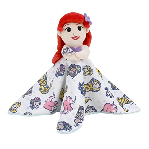 Image of Disney Ariel and Princess White and Aqua Lovey Security Blanket