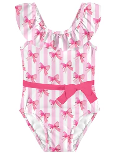 Image of Girls One Piece Swimsuits Toddler Cute Ruffle Bathing Suits Quick Dry Beach Swimwear Size 2-7 Years