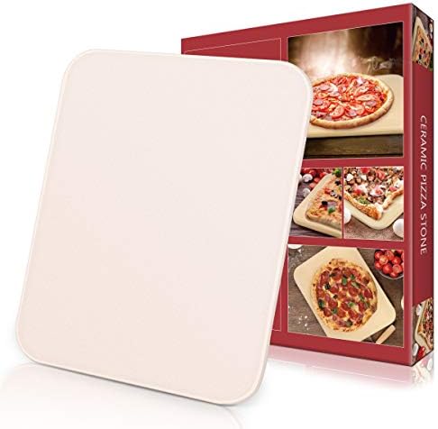 Pizza Stone,15"x12" Heavy Duty Ceramic Baking Stone for Oven and Grill, Durable BBQ Pizza Pan, Pizza Grilling Stone for Pizza, Bread, Pies