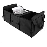 LEADALLWAY Foldable Car Trunk Organizer with Cooler for SUV Truck Automotive Portable Storage Cargo...