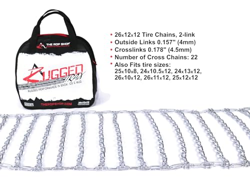 The ROP Shop | Pair of 2 Link Tire Chains for MaxTrac 18x8.5x8 Front & 26x11x12 Rear Tires ATV