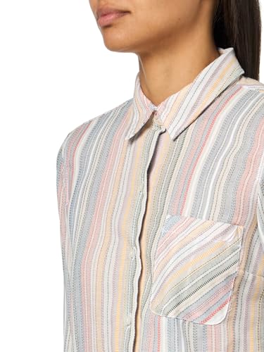 Image of Nautica Women's Button Front Long Sleeve Roll Tab Shirt