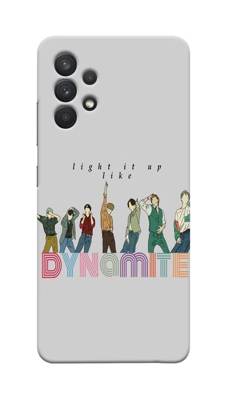 VediArt Designer Printed Polycarbonate Plastic Back Cover for Samsung Galaxy A32 4g - BTS/Dynamite/Lyrics Design - Multicolor