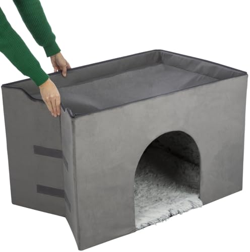 Trixie Höhle Harvey mit Treppe, 154 × 60 × 60 cm, grau/weiß-schwarz