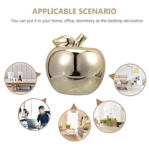 Pomme céramique dorée décorative de Noël pour table - 7