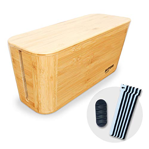 Super Brands Cable Management Box and Cord Organizer - Wire Hider and Cover - Under Desk Concealer for Tidy Floor Management, Hide Power Strips, USB Chargers Super Brands Cable Management Box and Cord Organizer - Wire Hider and Cover - Under Desk Concealer for Tidy Floor Management, Hide Power Strips, USB Chargers