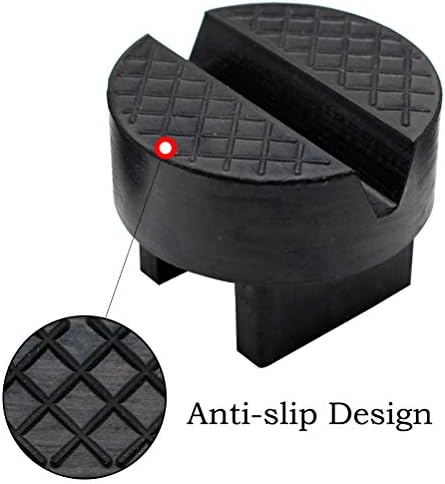 Floor Jack Pad Stand Adapter Universal Rubber Slotted Frame Rail Pinch welds Protector For Floor Jack 2 or 3 Tonne, Black