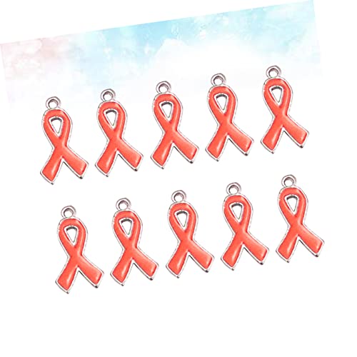 Coheali 150 Pcs Women Beads Pendants Pendant Awareness Orange Ribbon Girls Earring Bracelet Charms Jewelry Lady Elegant Dangle Making Metal Craft Enamel Christmas For Diy Alloy Breast #TOP4