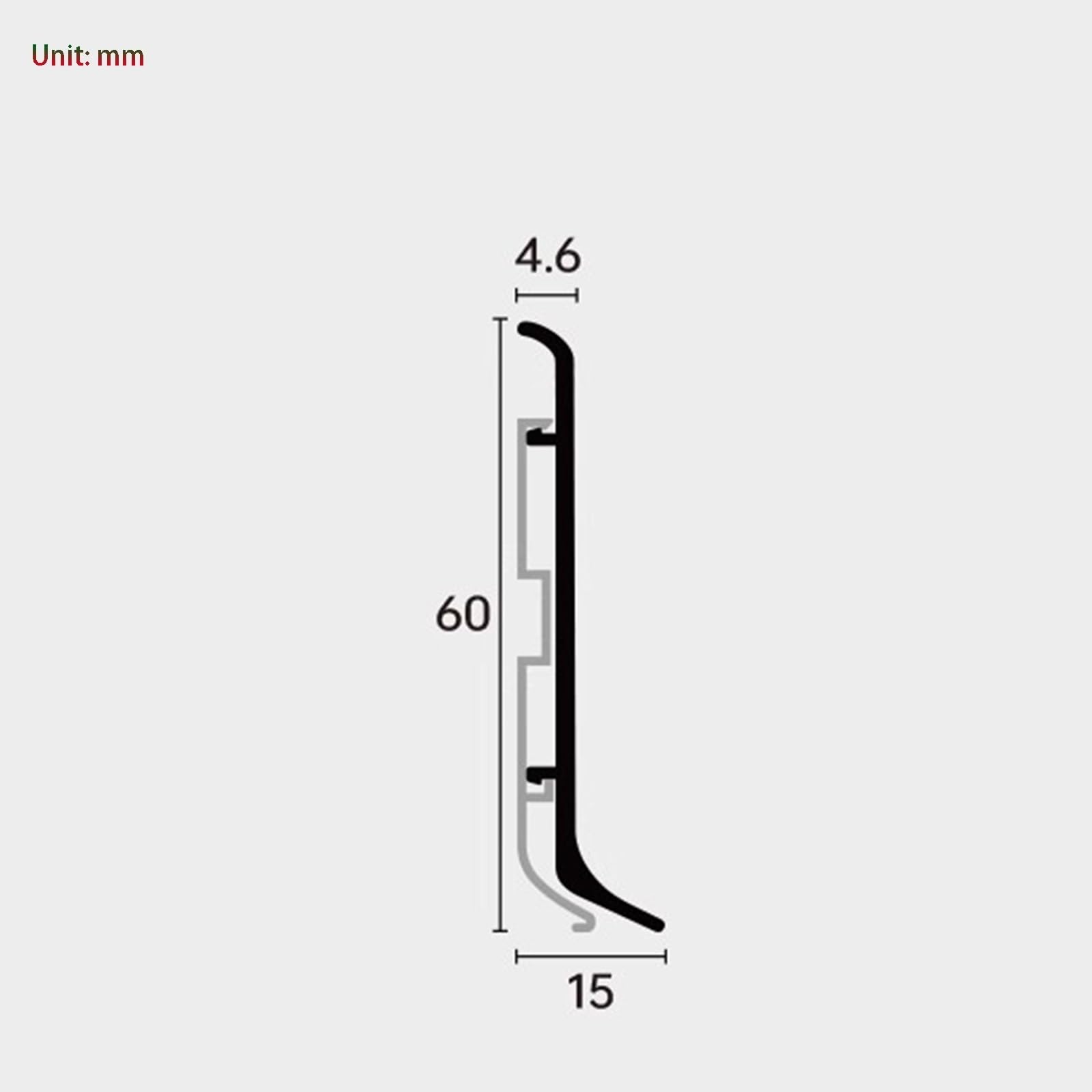 Listwa Przypodłogowa Aluminiowa, 125 Cm* 4 Szt. Profil Do Eleganckie Przejścia Między Ścianą A Podłogą W Pomieszczeniach Mieszkalnych I Biurowych(A)