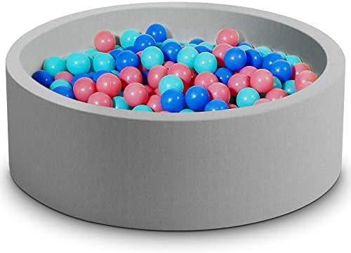 MYRIAD365 Ball Pits for Toddlers 1-3 - Machine-Washable Cover 36x12in, Large Baby Ball Pit for 1 Year Old, Soft Ball Pit for Babies - Dog Ball Pit for Cats - Toddler Ball Pit (BPA Free) Grey