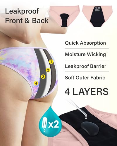 Image of Neione Period Underwear for Women & Teens, High-Cut Cheeky Bikini Panties