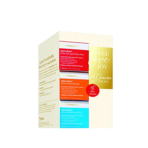 Dr Dennis Gross Peel Love Joy Kit: Alpha Beta Extra Strength Daily Peel, Alpha Beta Universal Daily Peel, Alpha Beta Ultra Gentle Daily Peel