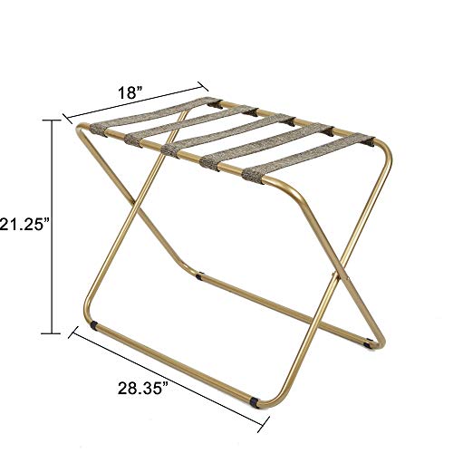 Silverwood Rhys Metal Folding Luggage Rack In Gold, Dark Brown #TOP4
