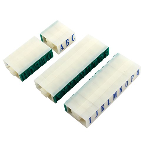 Tampon alphabet anglais 26 en 1 Sourcingmap en plastique blanc et vert pour bureau