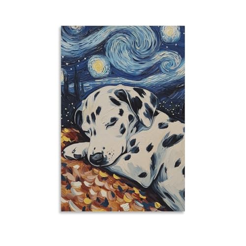 Pintura póster de dálmata de 50x75cm para solucionar paredes vacías y apagadas en casa