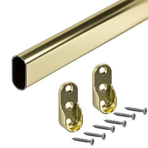 Gedotec Garderobenstange Schrank-Kleiderstange Messing | Schrankstange 1250...