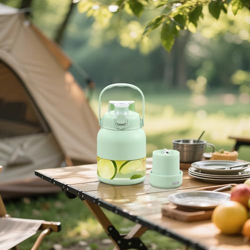 499.8 ml / 500 ml mini sokowirówka, bezprzewodowy przenośny automatyczny blender, ładowany przez USB kubek na sok owocowy z odłączaną pokrywką, jasnozielony, idealny do uprawiania sportów na świeżym