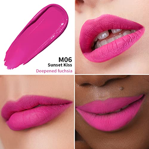 Oulac Matte Liquid Pink Lipstick For Women, Long Lasting Lipstick Waterproof Lip Stain, No Transfer, Creamy High Pigmented Formula With Rose Oil, Vegan & Cruelty-Free,Pink M06 #TOP1