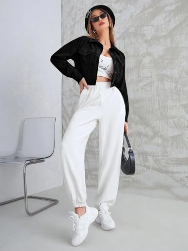 Image of SMOWKLY Womens Casual Cropped Full Sleeve Button Down Korean Style Jacket