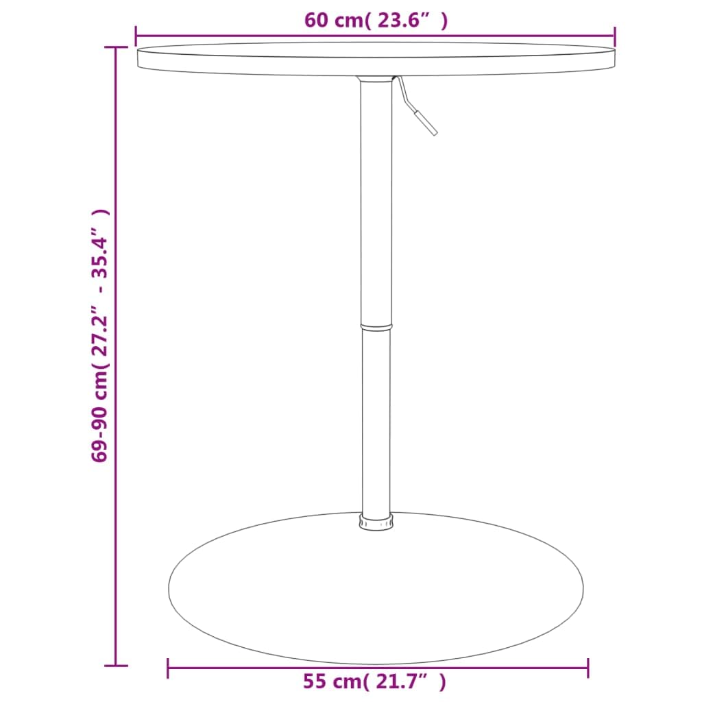 vidaXL Tavolino Bar Nero 60x60x90 cm Legno Multistrato Acciaio Cromato