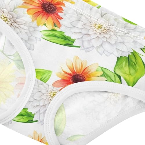 Cotton Toddler Underwear Floral Spring Watercolor Flowers Floral Little Girl Panties Flower Underpants Briefs 2t4