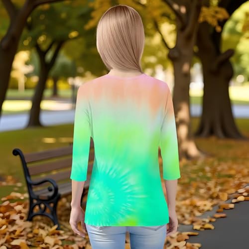 Tops for Teen Girls 3/4 Length Sleeve Fall Tshirts Comfy Crewneck Clothes Elbow Length Sleeve Vacation Kids 3-14 Years2