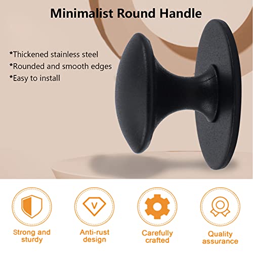 MOROBOR Selbstklebende Schrankknäufe, 8 Stück, selbstklebende Sofort-Küchenschrank-Schubladengriffe, Edelstahlknöpfe für Fenster, Kleiderschränke, Schubladen, Mattschwarz
