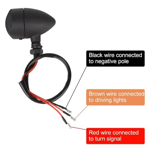 Luces de parada traseras y componentes de metal para intermitentes de motocicleta en pack de 2 6