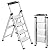 XinSunho 4 Step Ladder, Retractable Handgrip Folding Step Stool with Anti-Slip Wide Pedal, Aluminum Stool Ladders 4 Steps, 330lbs Safety Household Ladder