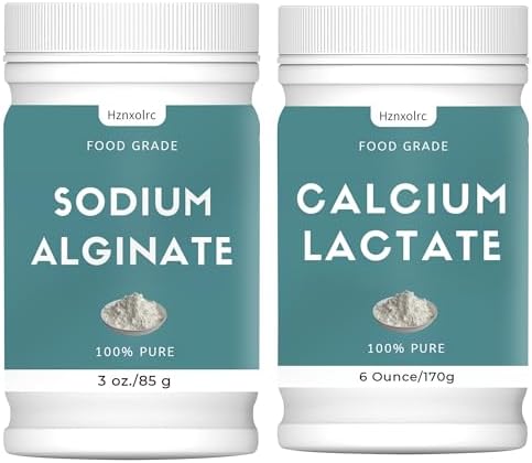3oz Sodium Alginate Powder & 6oz Calcium Lactate Powder, Perfect for Making Luxurious Caviar Spheres, Food Grade, Value Pack (Bundle with 2 Items)