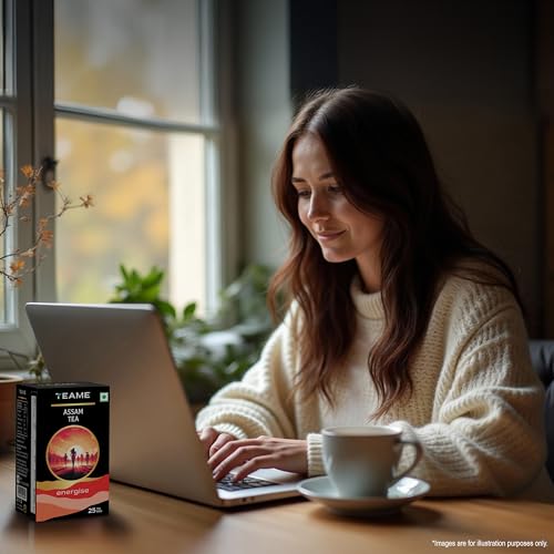 Image of TE-A-ME Energise Premium Assam Black Tea Bags, 25 Count | Crafted for a Bold Start to Your Day | Rich Malty Flavor | Full-Bodied Brew | Sugar Free | No Artificial Colors or Flavors