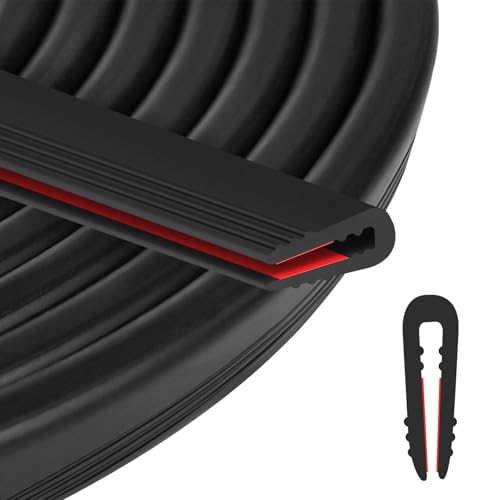 ToLanbbt Rubber Edge Trim U Channel - 1/16 Self Adhesive Sheet Metal Edge Guard Protector EPDM Seal Strip for Car Doors Steel Plates Glass Hatches Table Corners Fit 1/16(1.6mm) 10Ft Black