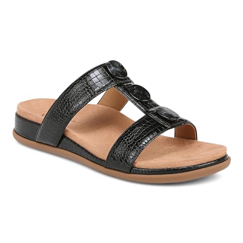 Vionic Serra Women's T-Strap Slip-on Supportive Sandal Black - 12 Wide3