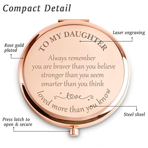Coyoal Daughter Gift From Mom, Personalized Mothers Day Birthday Gifts For Daughter From Dad, Unique Inspirational Girls For Teen Girl, Compact Mirror #TOP1