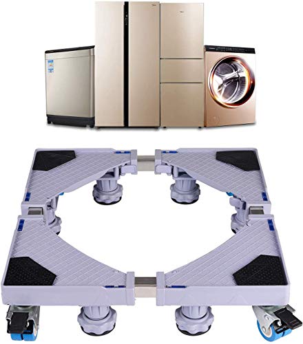 Base de Machine à Laver Réglable 45cm-70cm Support Charge 300 kg Réduction du Bruit Effet Avec pour Réfrigérateur/Machine à Laver/Sèche-linge Cover