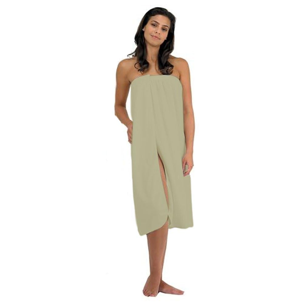 Canyon Rose Cloud 9 Women's Plush Microfiber Knee Length Spa Wrap, Simple Body Wrap, Microfiber, Elasticized Top with Touch-and-Close Fasteners, Machine Washable, 32 inch length, Sage