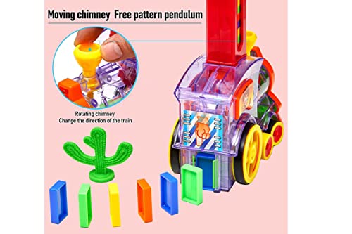 Image of Domino Train Set Kids Sound Light Automatic Laying Domino Brick Colorful Dominoes Blocks Game Toys Set Children Educational Train Toy Gift for Boys Girls