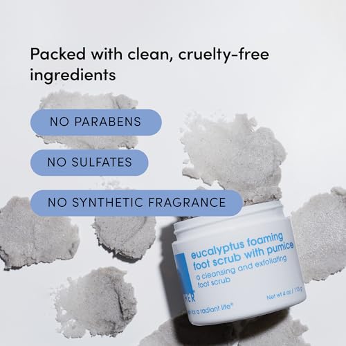 lather foot scrub with pumice stone - gentle exfoliating foaming foot scrub for skin - cracked heel repair for smooth soft feet - pedicure foot spa  4 oz