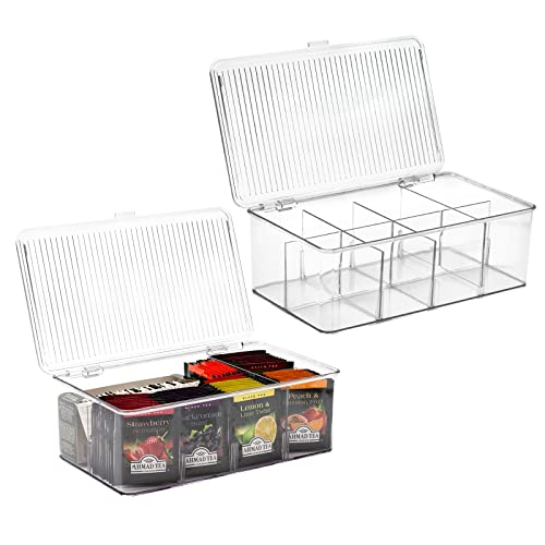 2 Pack Tea Bag Organizer-Tea Bag Holder-Tea Organizer-Tea Box-Tea Storage for Kitchen-Tea Holder-Tea Box for Tea Bags Organizer-Kitchen Storage Accessories