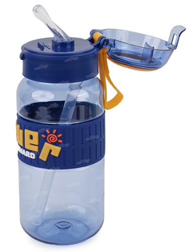 Image of Zest 4 Toyz Water Bottle for Kids Boys Girls with Straw and Strap BPA Free Non-Toxic Kids Water Bottle for School Travel Outdoor (800 ML) Blue