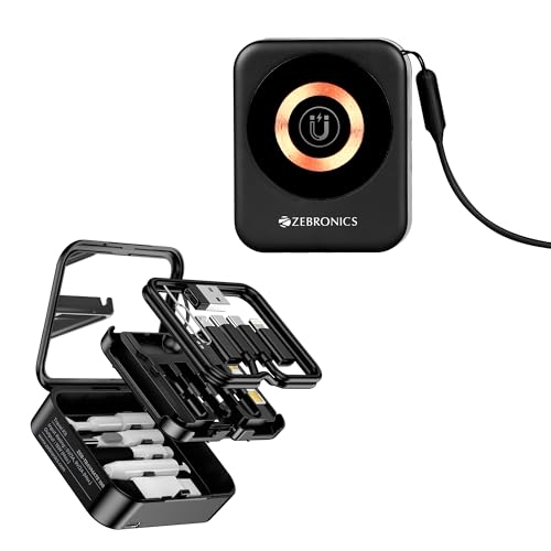 Zebronics 60W Multipurpose Fast Charging Data Cable Kit, 15W Wireless Charging, MagSafe Compatible, Type C – Type C/Micro USB/Lightning/USB A Converters, 7 Cleaning Tools, Mirror (Travmate 100) Zebronics 60W Multipurpose Fast Charging Data Cable Kit, 15W Wireless Charging, MagSafe Compatible, Type C – Type C/Micro USB/Lightning/USB A Converters, 7 Cleaning Tools, Mirror (Travmate 100)