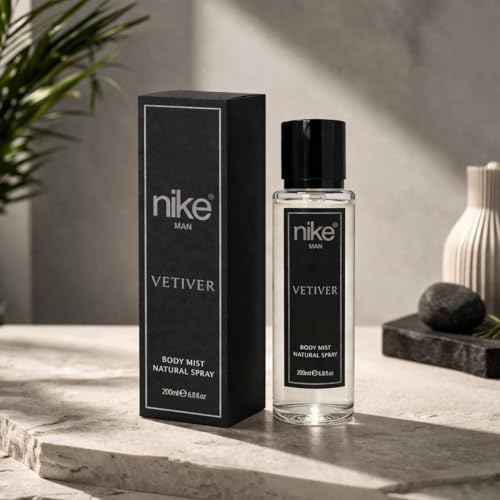 Image of Nike Vetiver Body Mist Spray for Men, Woody Citrus Fragrance, Long-lasting, Aluminium Free, 200ml