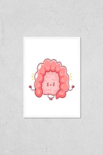 Cute Human Intestine Yoga Pose Cartoon Illustration