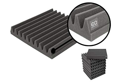 8 Pack, 2 Thick EQ Acoustics Premium Acoustic Foam Tile Kit, 30 x 30 x 5cm Classic Wedge Tiles. Better Sound For Home Studios, YouTubers, Podcasting, Sound Recording