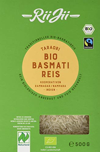 RiiJii Bio Basmati Reis Taraori weiß FairTrade Naturland, 500 g