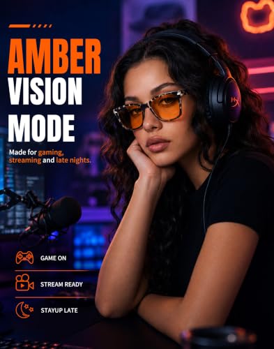 Image of TIJN Blue Light Blocking Glasses Dual AR Coatings Amber Orange Lens for Computer Gaming