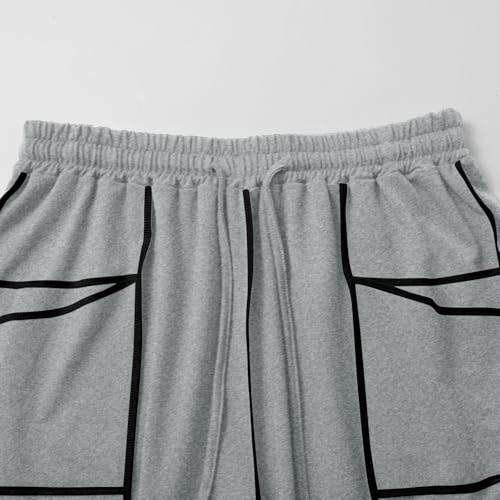 Image of Barrel Pants Women Casual Cargo Wide Leg Baggy Sweatpants Drawstring High Waisted Lounge Palazzo Pants with Pockets