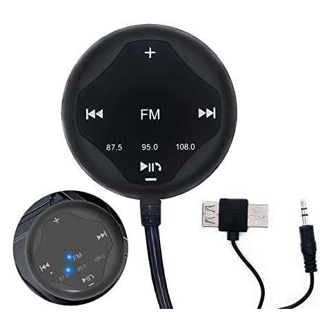 TINYOUTH USB FM Transmitter, Bluetooth FM Receiver Car Audio Transmitter with AUX/FM Channels 87.5/95.0/108.0, Memory Function, Magnetic LED Display, Hands-free Call Cover